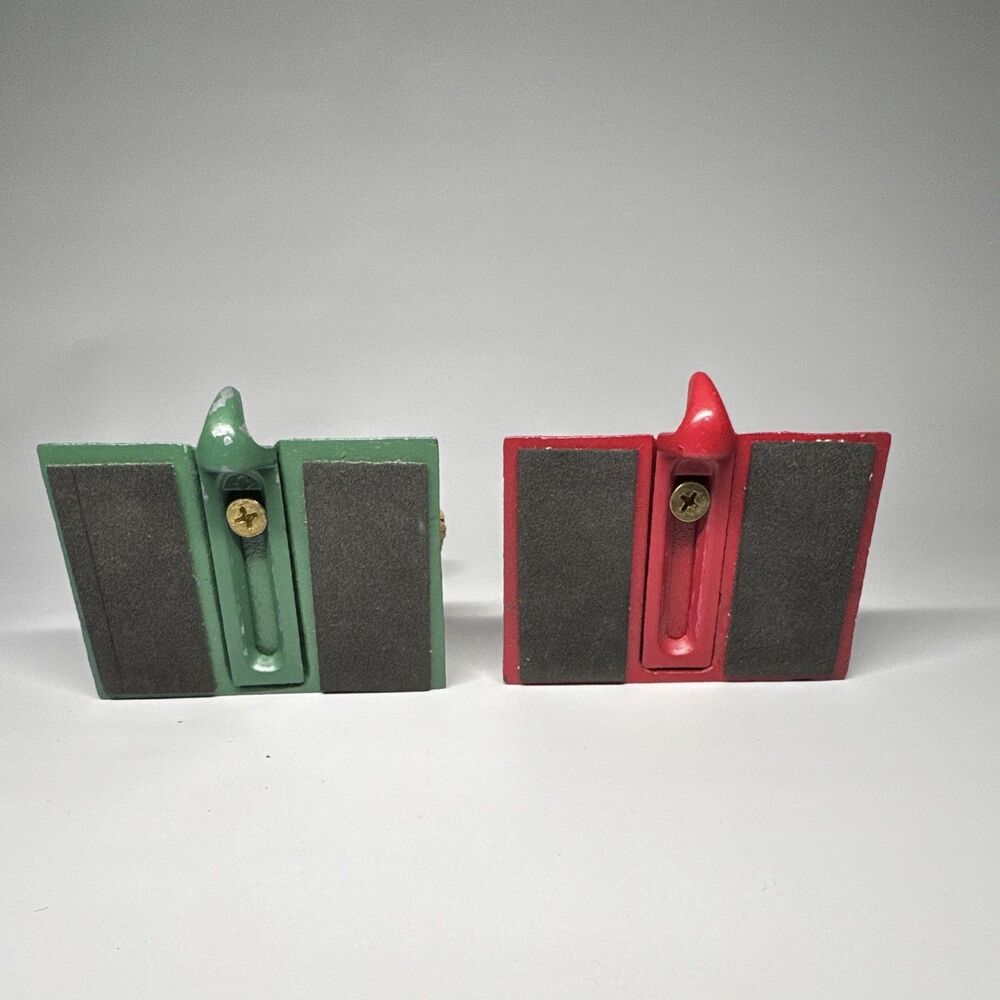 Vintage 2 Pack Hand Painted Steel Christmas Figurines Teddy Bear & Angel - Picture 3 of 4